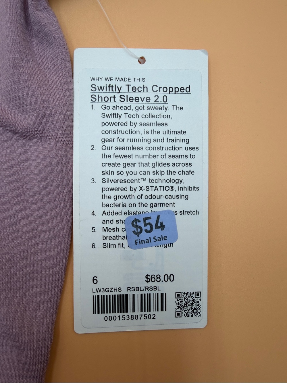Lululemon Swiftly Tech Cropped Short-Sleeve Shirt 2.0
Rose Blush / Rose Blush - Picture 7 of 9